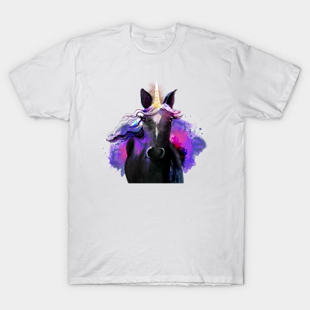 Pretty Black Unicorn T-Shirt by digitaldoodlers